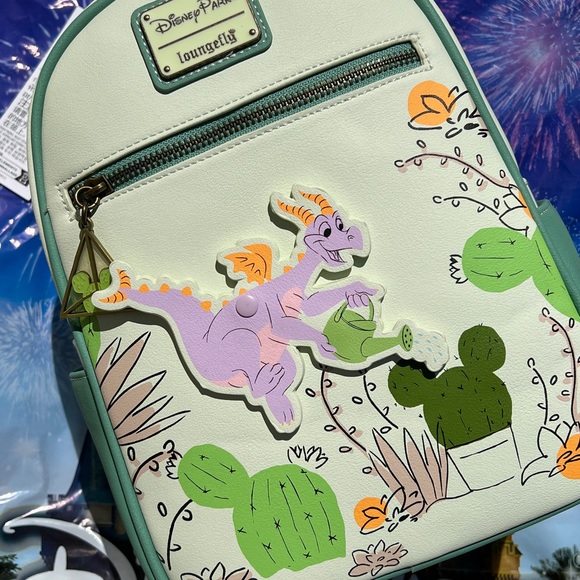 2023 Disney Parks EPCOT Flower & Garden Festival Figment Loungefly Backpack - Picture 4 of 5